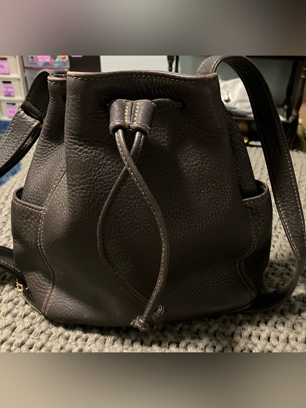 Vintage Coach Sonoma Pocket Drawstring Bucket Bag